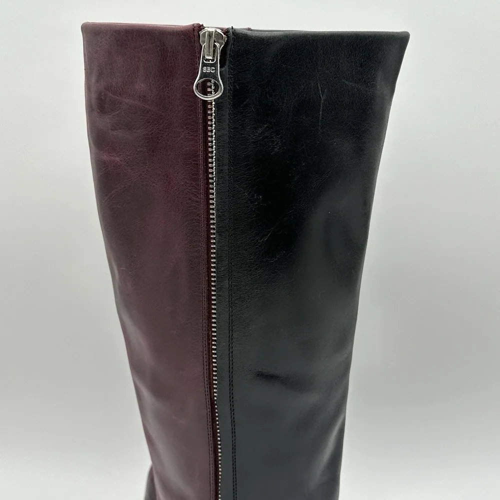 See By Chloe women‎ black and red tall knee high riding boots size 38